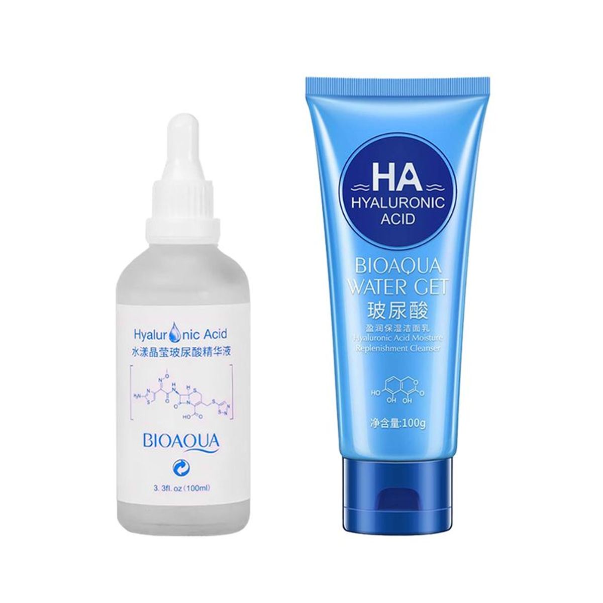 BIOAQUA - Serum Facial + Gel Limpiador Facial Acido Hialuronico