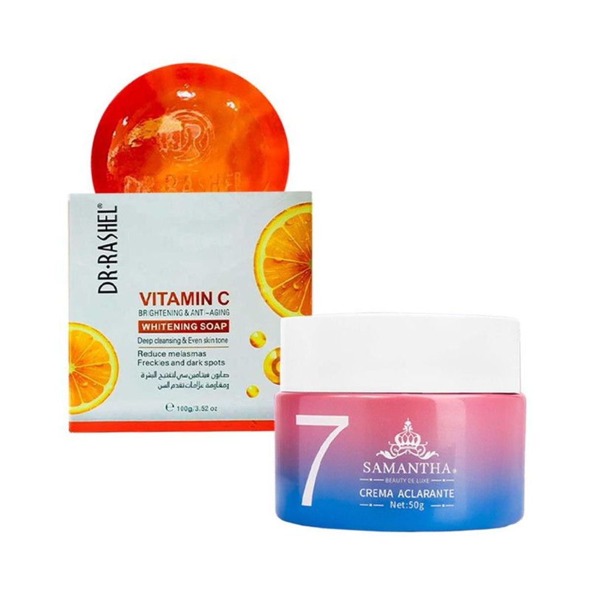 GENERICO - Jabón Iluminador y Aclarador Vitamina C + Crema Aclarante Facial