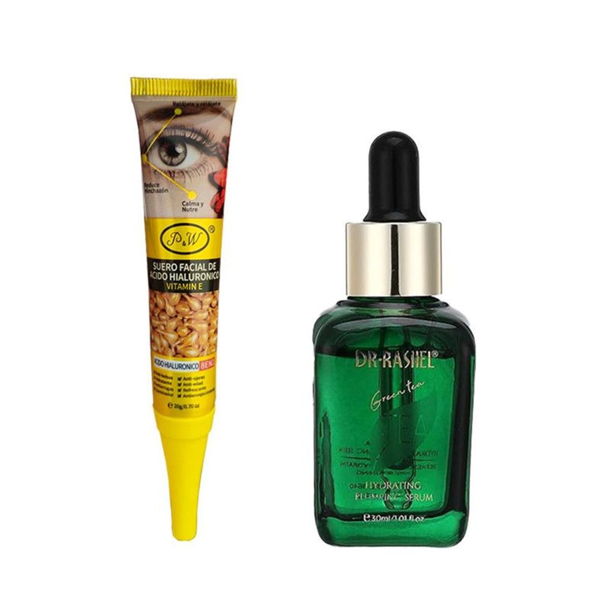 GENERICO - Suero Facial Acido Hialuronico con Vitamina E + Serum Facial de Té Verde
