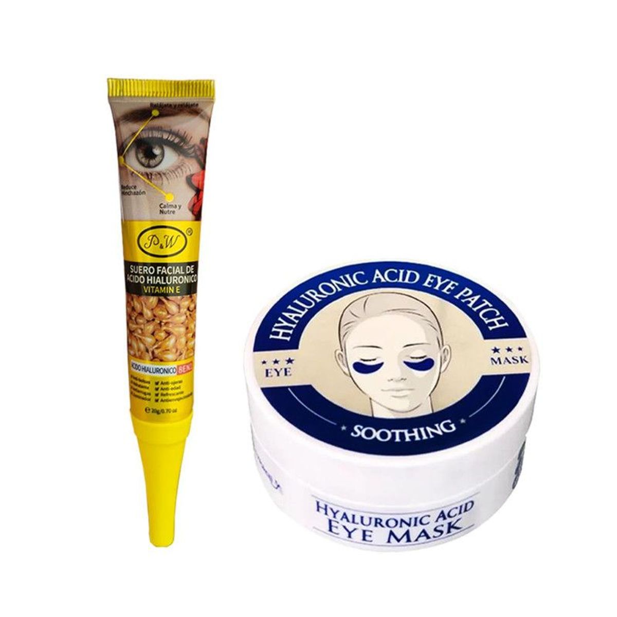 GENERICO - Suero Facial AH con Vitamina E + Parches de Ojos Acido Hialuronico