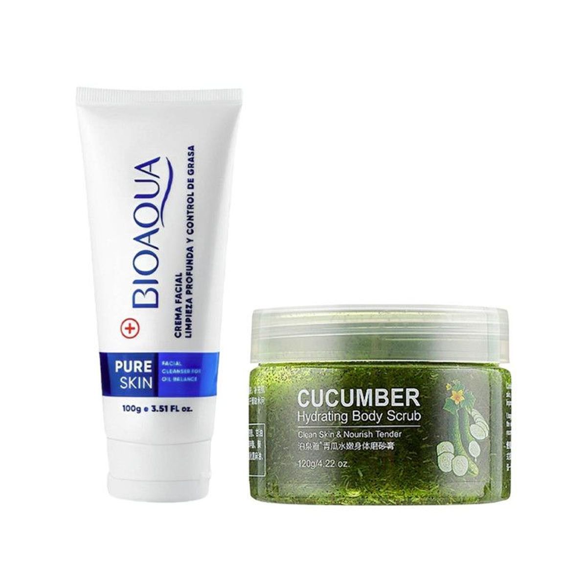 BIOAQUA - Crema Facial Antiacné Pure Skin + Crema Hidratante de Pepino