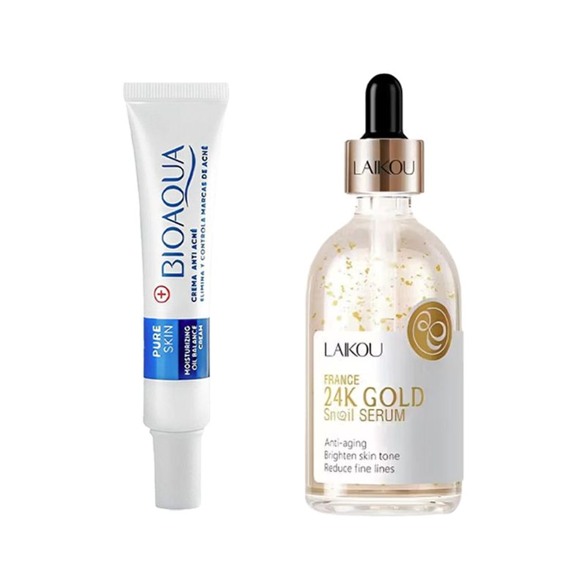 GENERICO - Crema Facial Eliminadora de Acné + Serum Facial France 24K
