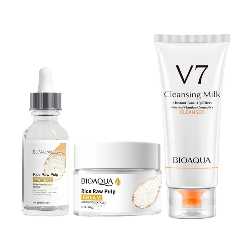 BIOAQUA - Crema Facial de Arroz + Serum de Arroz + Limpiador Facial v7_.