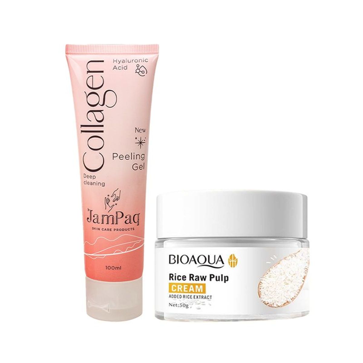 BIOAQUA - Crema Corporal Colágeno + Crema Facial Extracto de Arroz