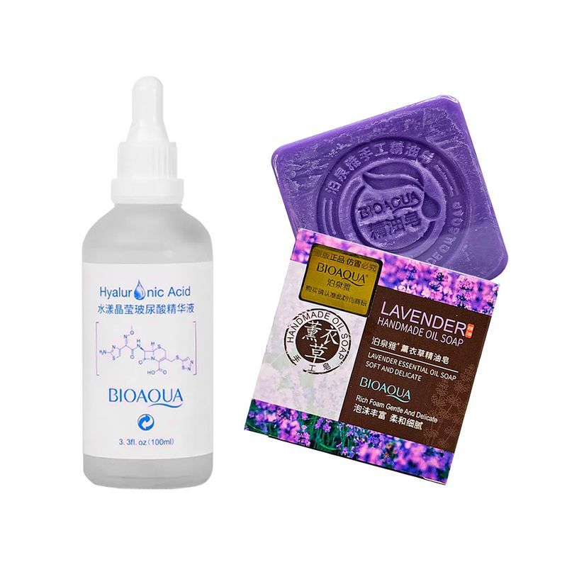 BIOAQUA - Serum Facial Ácido Hialurónico + Jabon Extracto de Lavanda