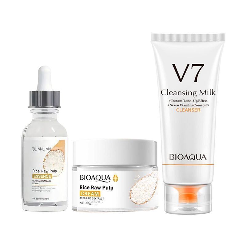 BIOAQUA - Crema Facial de Arroz + Serum de Arroz + Limpiador Facial v7_.