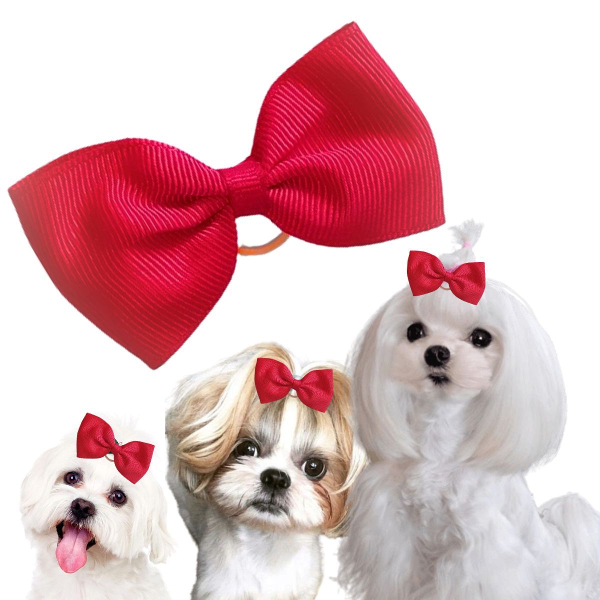 GENERICO - MOÑO PARA MASCOTAS ROJO - GRANDE