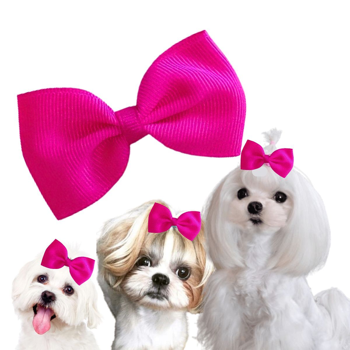 GENERICO - MOÑO PARA MASCOTAS FUCSIA - GRANDE