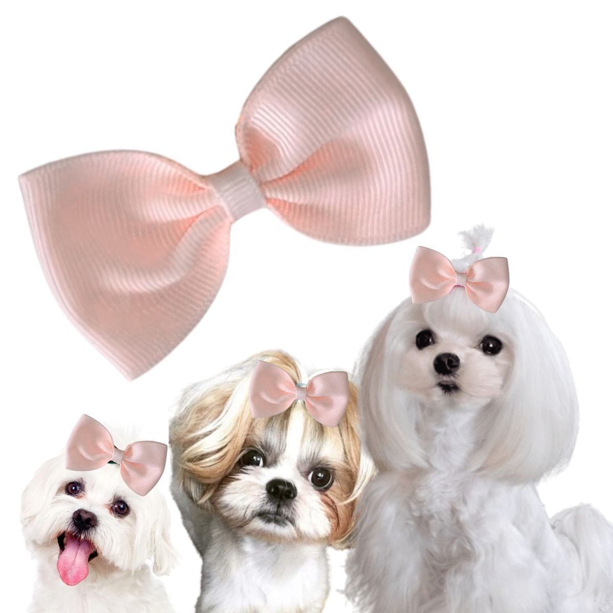 GENERICO - MOÑO PARA MASCOTAS ROSA BEBE - GRANDE