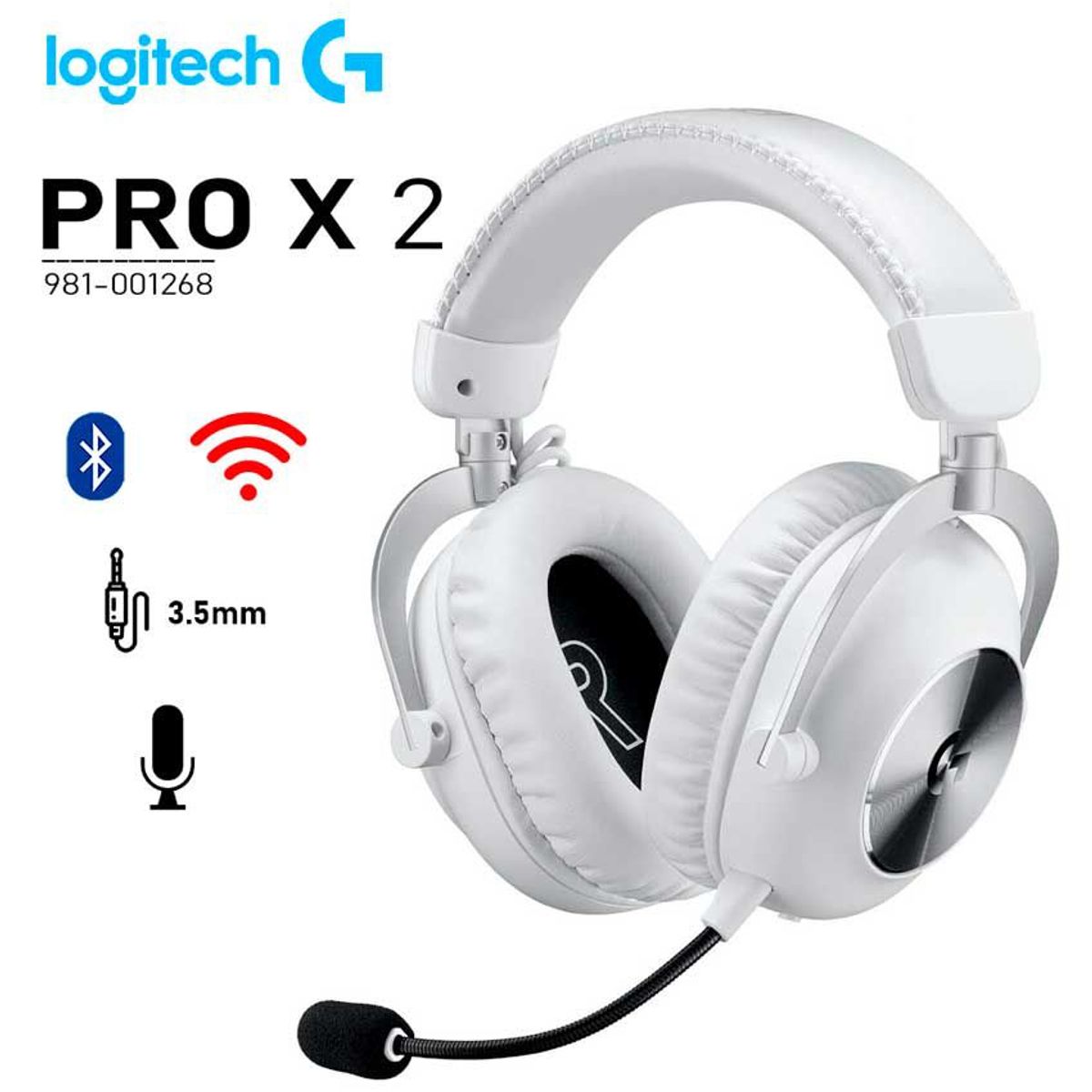 LOGITECH - Logitech G Pro X 2 Lightspeed Audífonos Inalámbricos Gama Alta Blanco