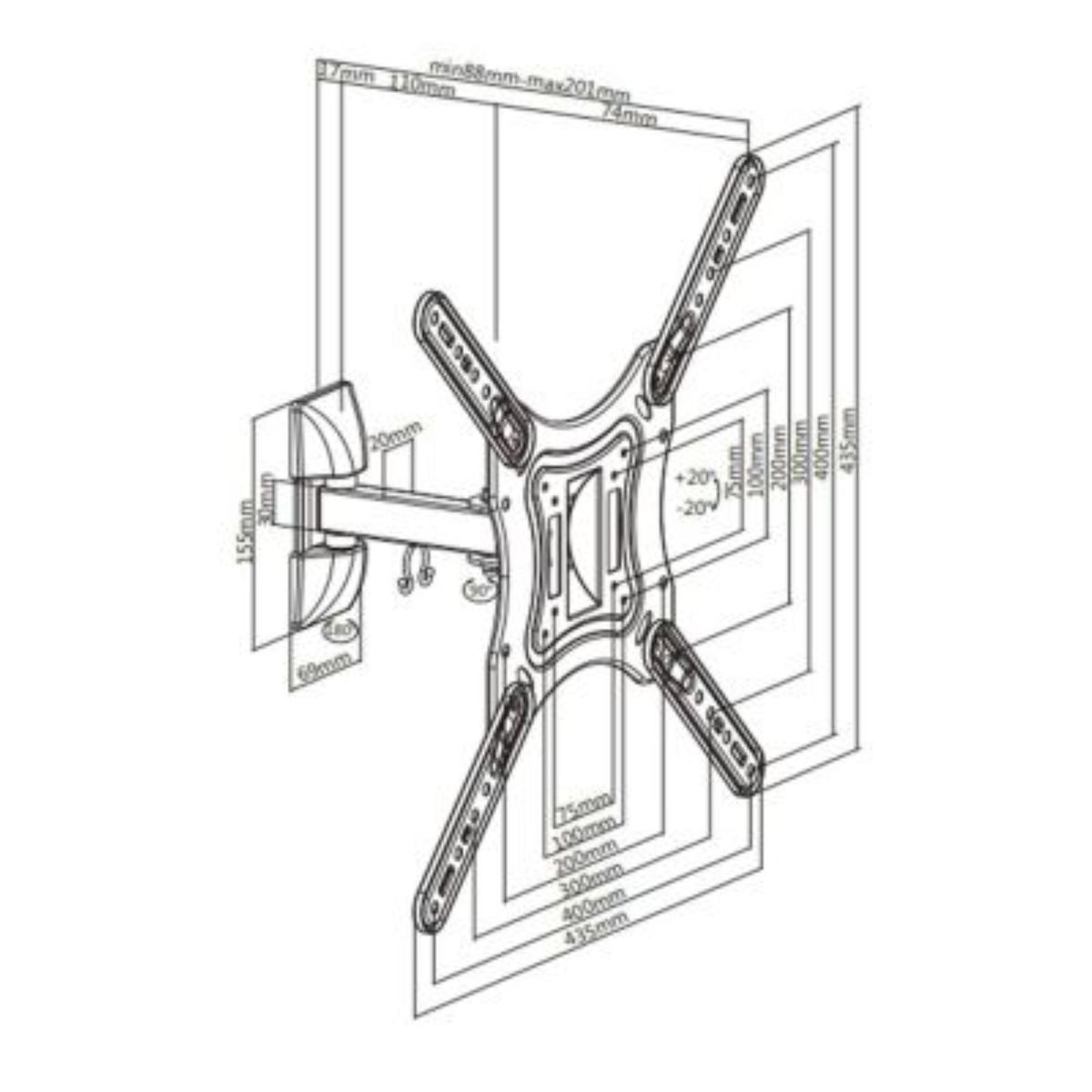 JP SOPORTECOM - Rack Móvil para JP2355-01 para TV de 23 a 55 + Limpiador De Pantalla