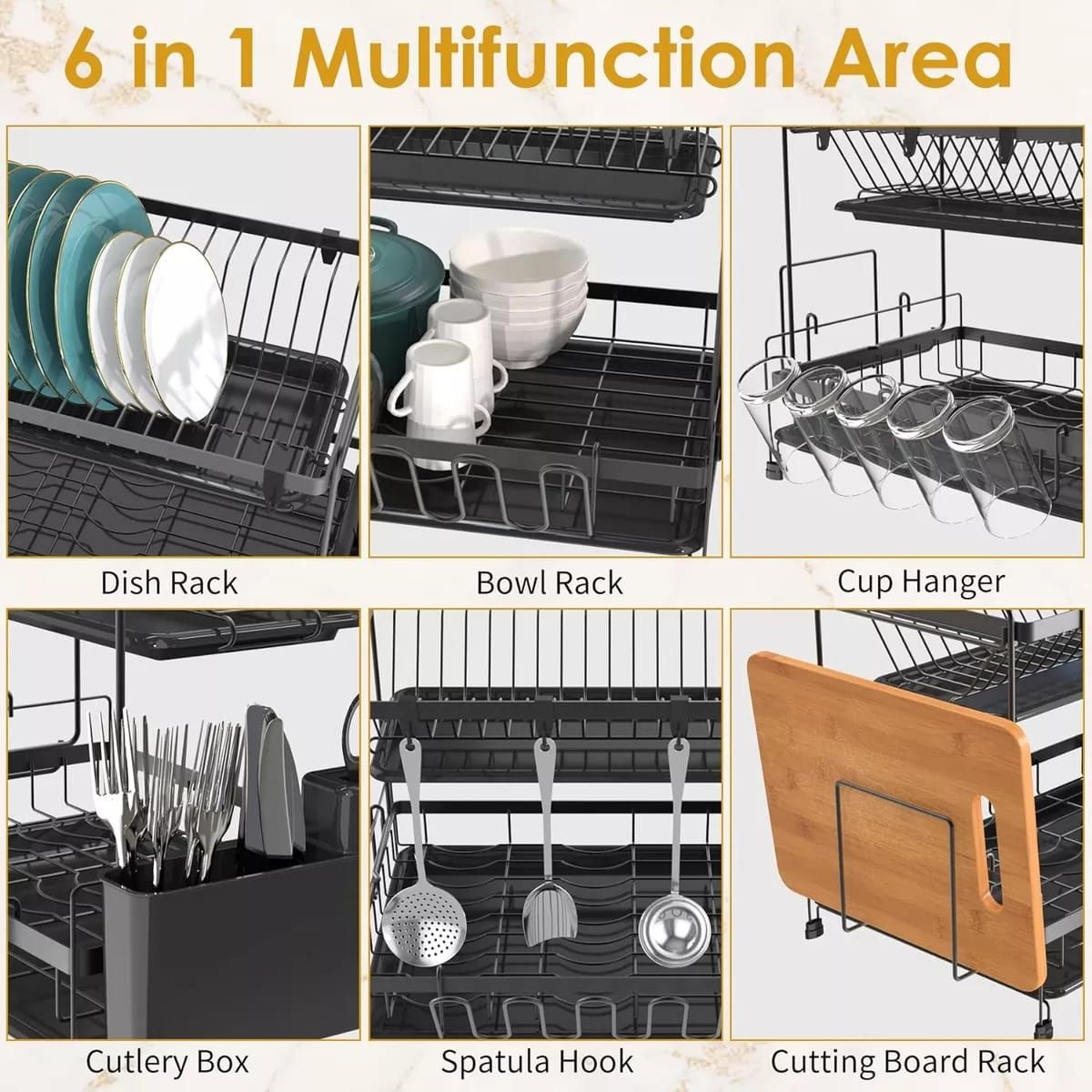 GENERICO - moderno y elegante de 2 niveles escurridor de platos