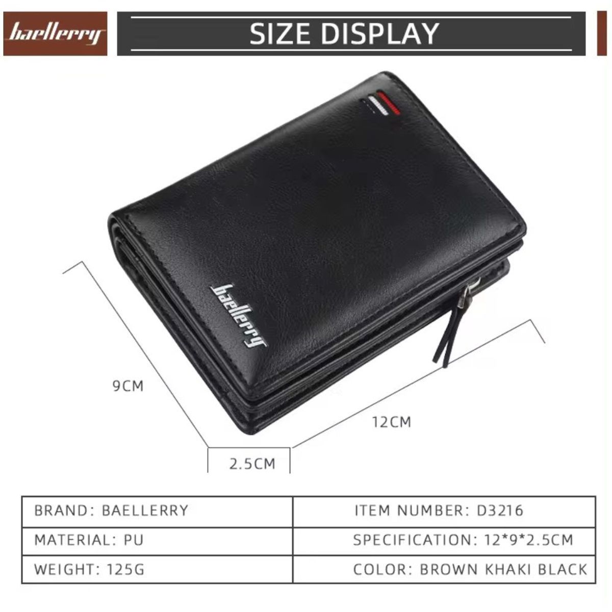 BAELLERRY - Billetera De Hombre 2 Cuerpos - Baellerry Original