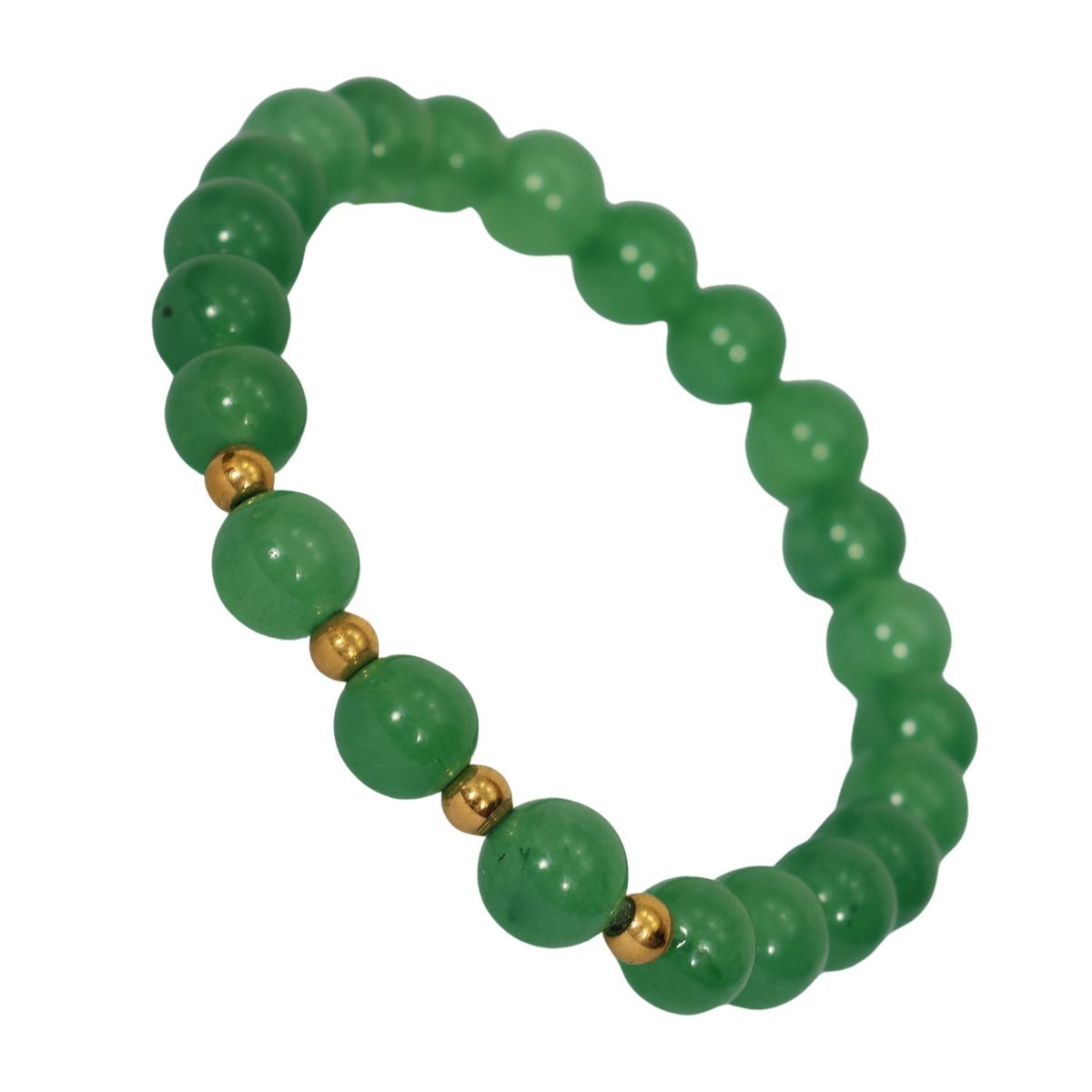 GENERICO - Pulsera Green Jade piedra natural Unisex artesanal