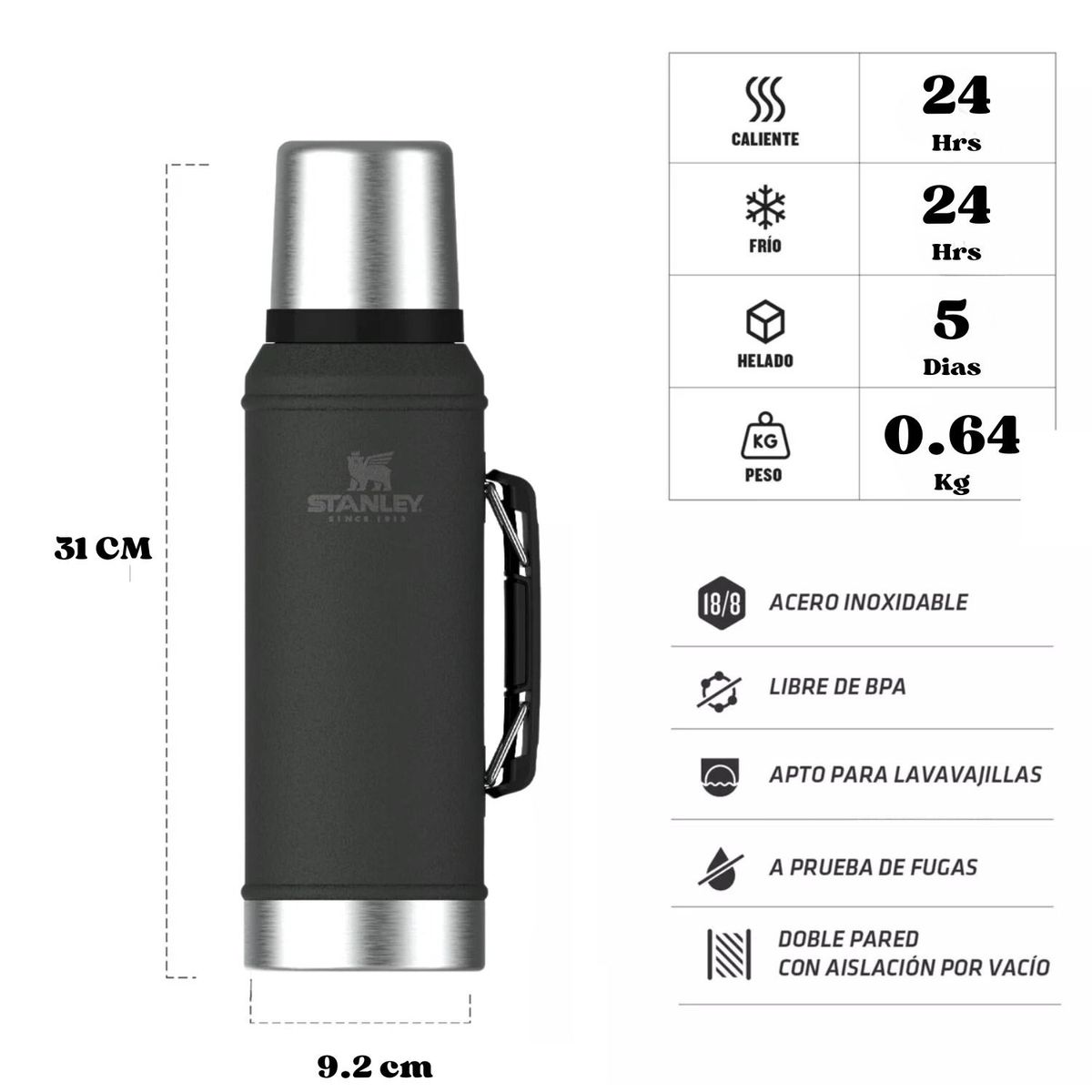 STANLEY - Termo Stanley Classic Negro 946ml