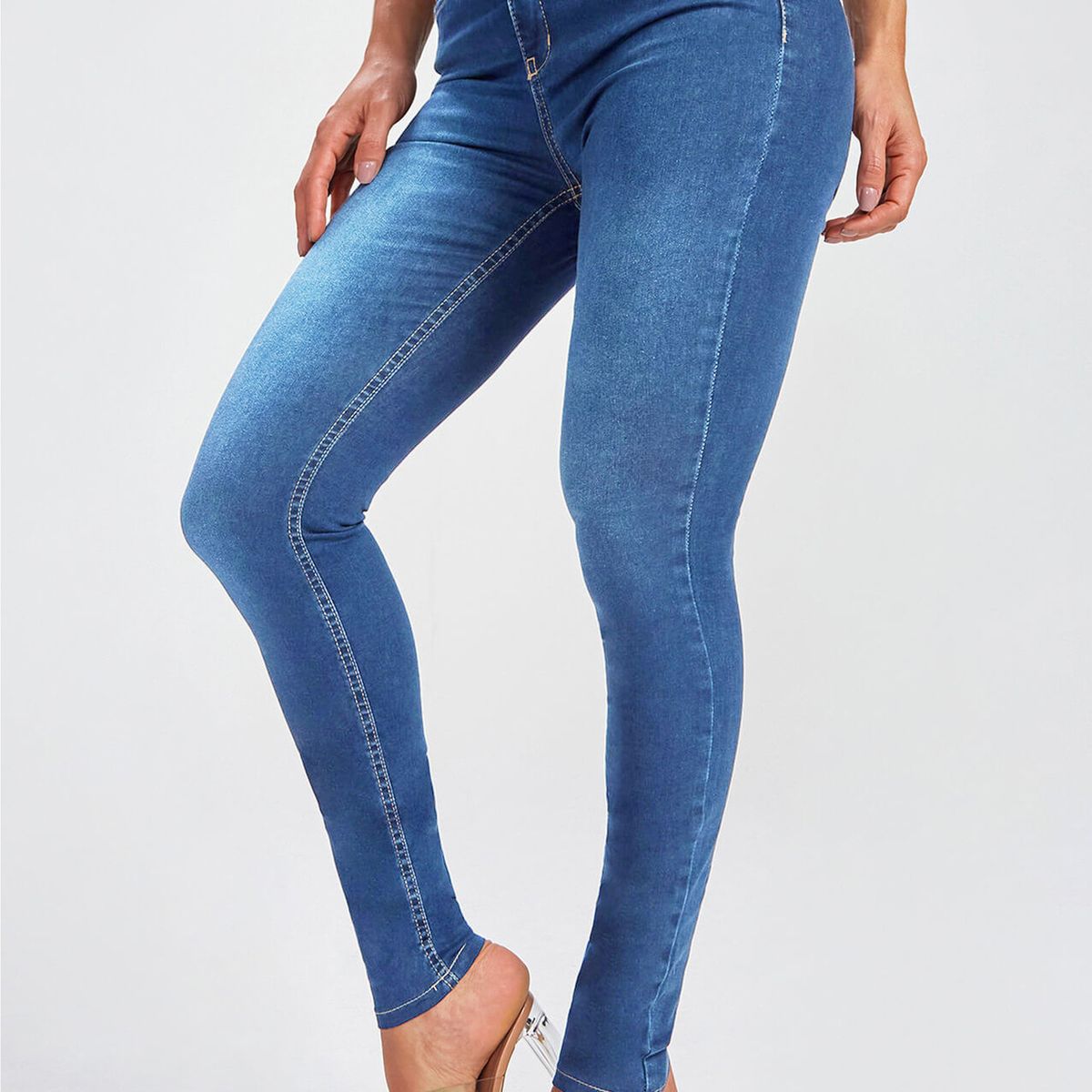 BLWOENS - Jeans largos ajustados para mujer -Azul