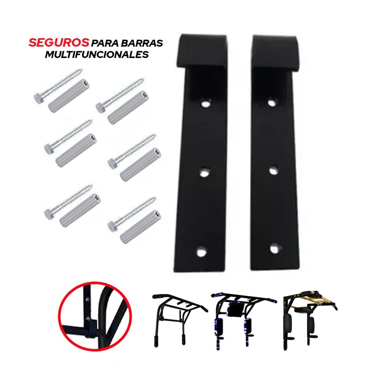HOLGU - Ganchos Soporte Para Barra Multifuncional - calistenia