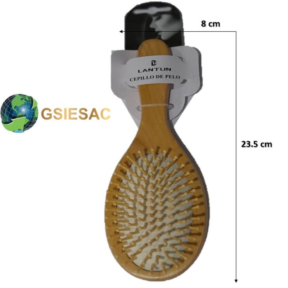 GENERICO - CEPILLO DE BAMBU DESENREDANTE MODELO OVALADO