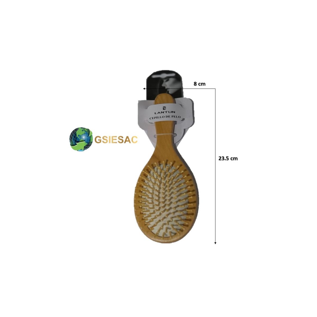GENERICO - CEPILLO DE BAMBU DESENREDANTE MODELO OVALADO