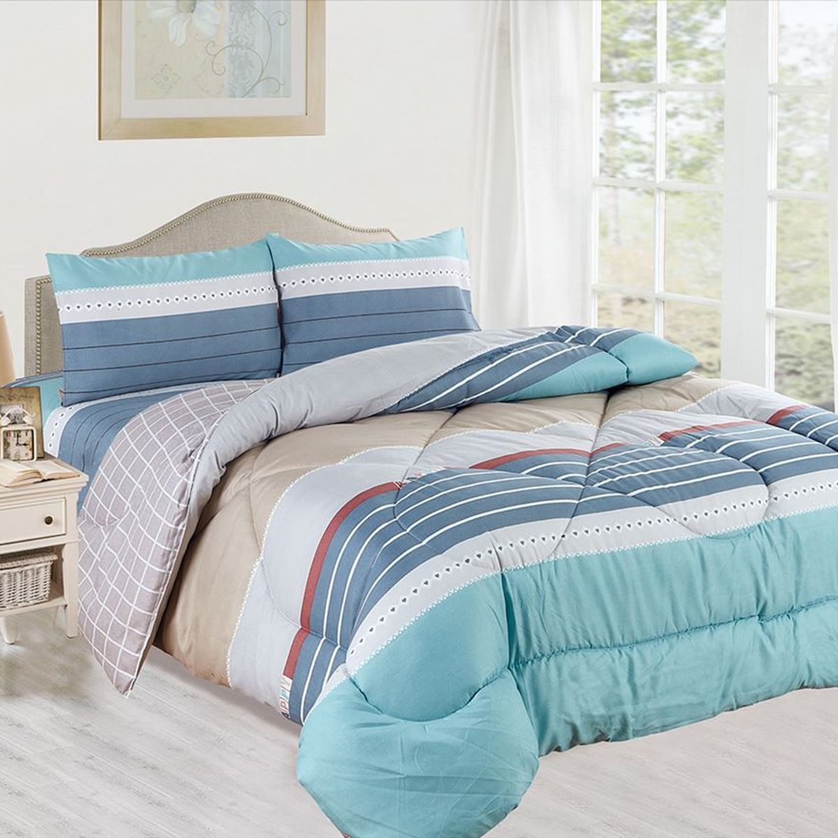 CASATEX - EDREDÓN CASATEX CON DISEÑO 100% ALGODÓN DE 1.5 PLZ