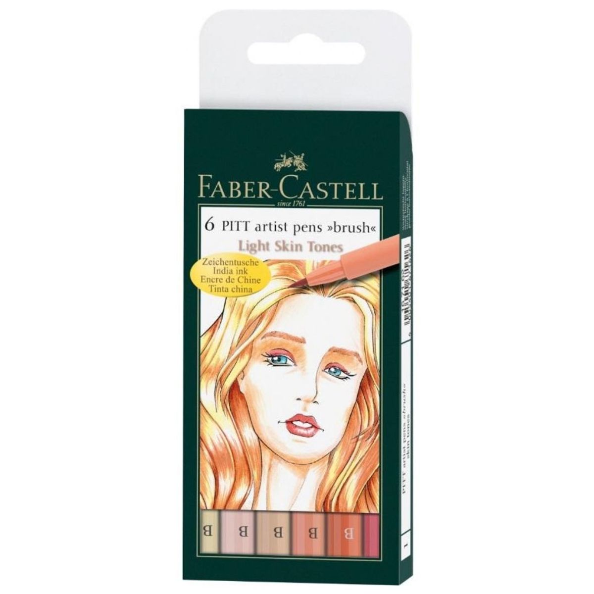 FABER-CASTELL - Set x 6 Pitt Artist Pen Brush Light Skin Tones