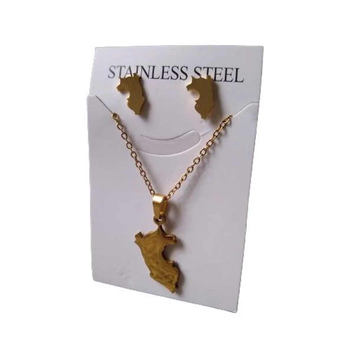 GENERICO - Set collar y aretes mapa del Perú dorado