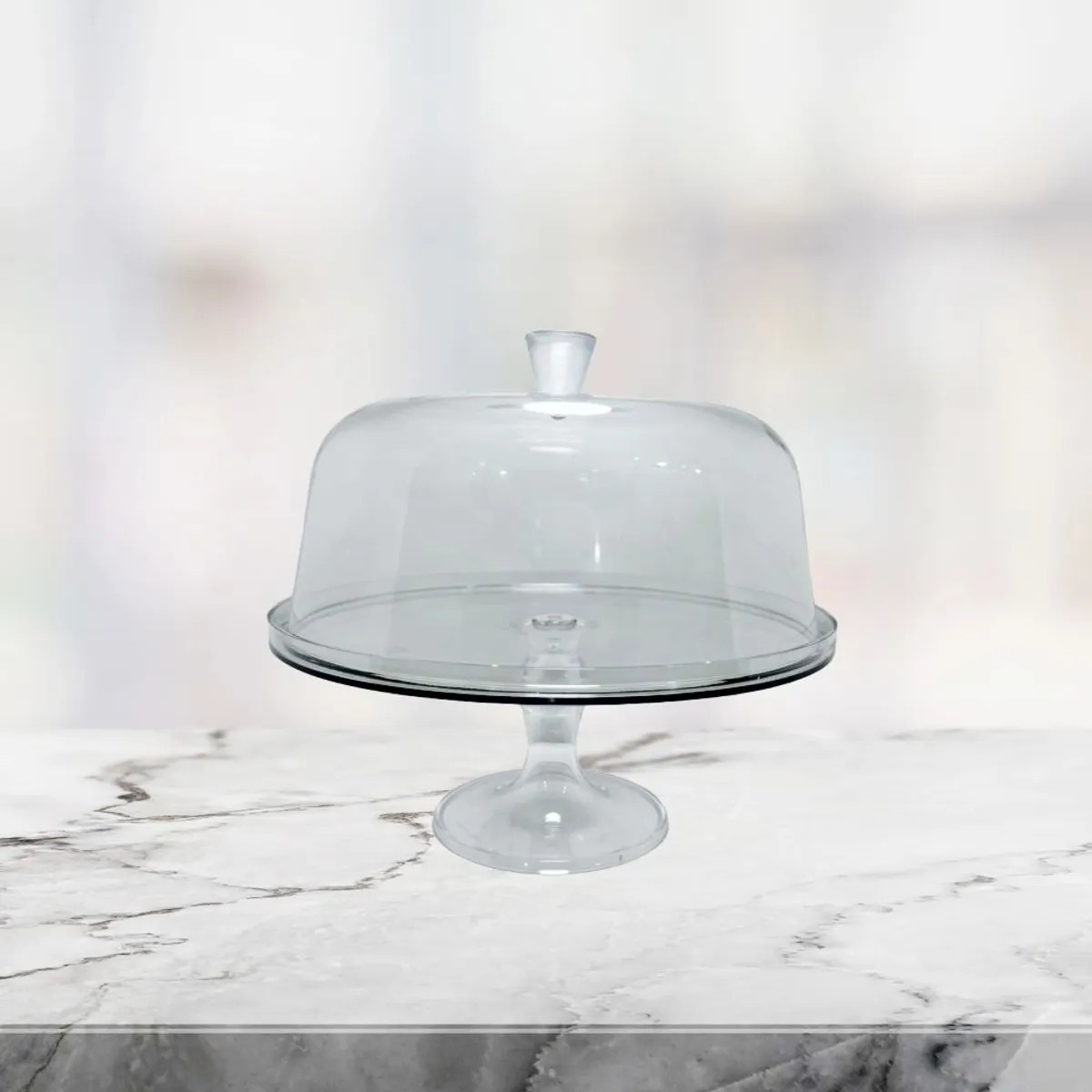 GENERICO - Portatorta de acrílico con tapa y pedestal 29cm