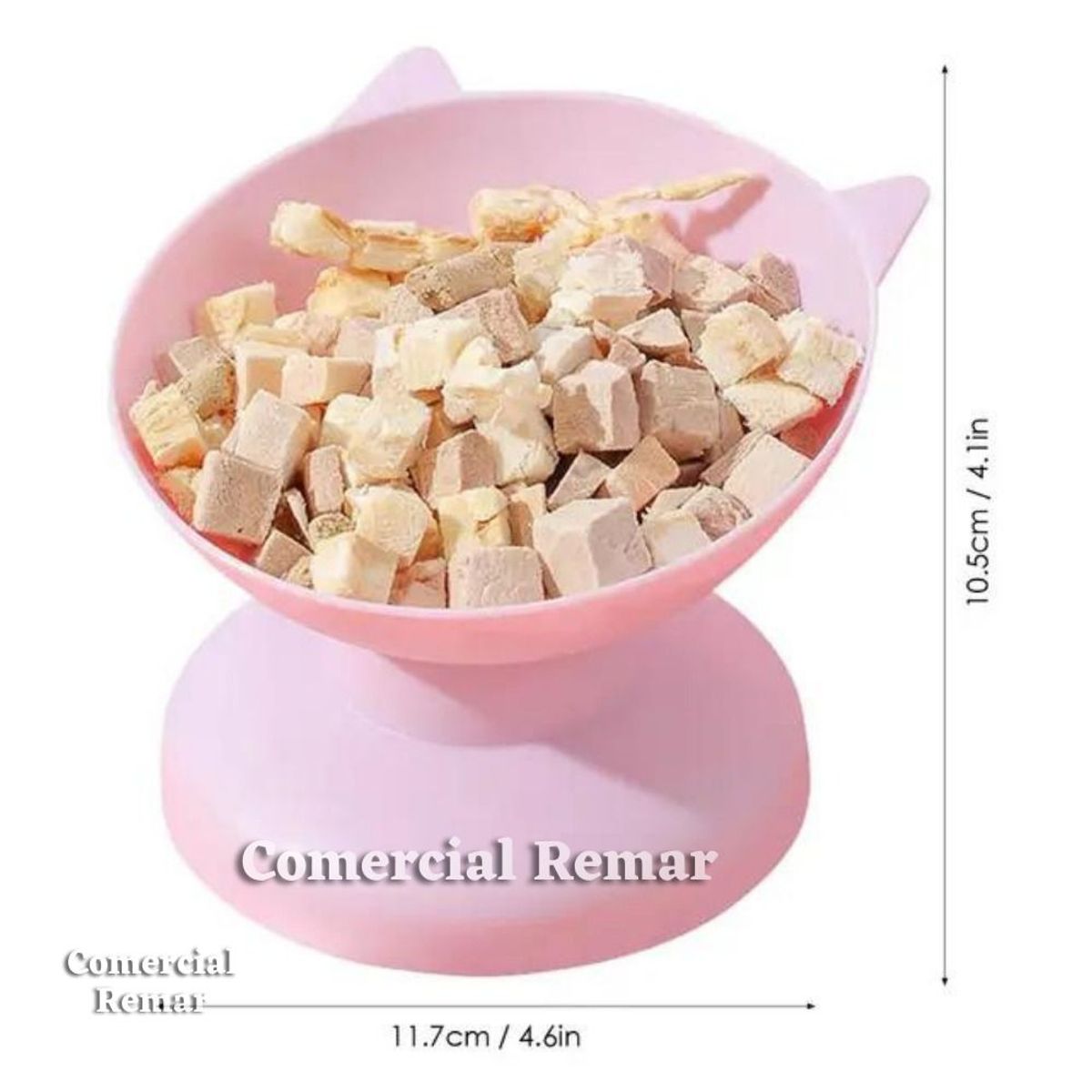 GENERICO - Plato Comedero para Gatos Elevado con Base Inclinado Rosado.