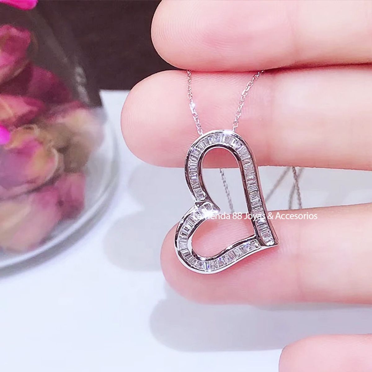 LA TIENDA 88 JOYAS Y ACCESORIOS - La Tienda 88 - Collar Mujer Corazon Mio Bañado Oro de18k - Blanco