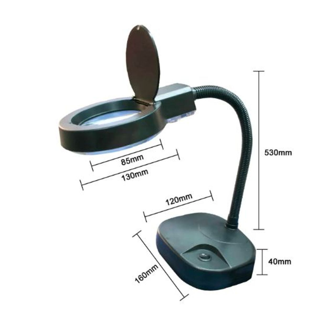 TAKEMA - Lámpara de Mesa Ajustable Lupa y Luz Led ZD-123-LED TAKEMA