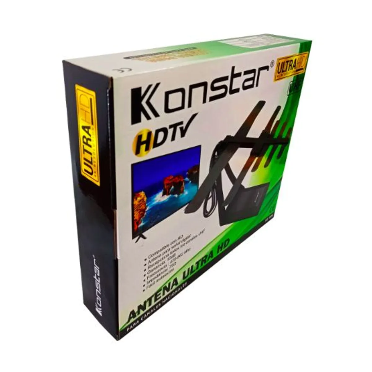 KONSTAR - Antena para TV HD UHF con Cable 140CM KS-006 KONSTAR