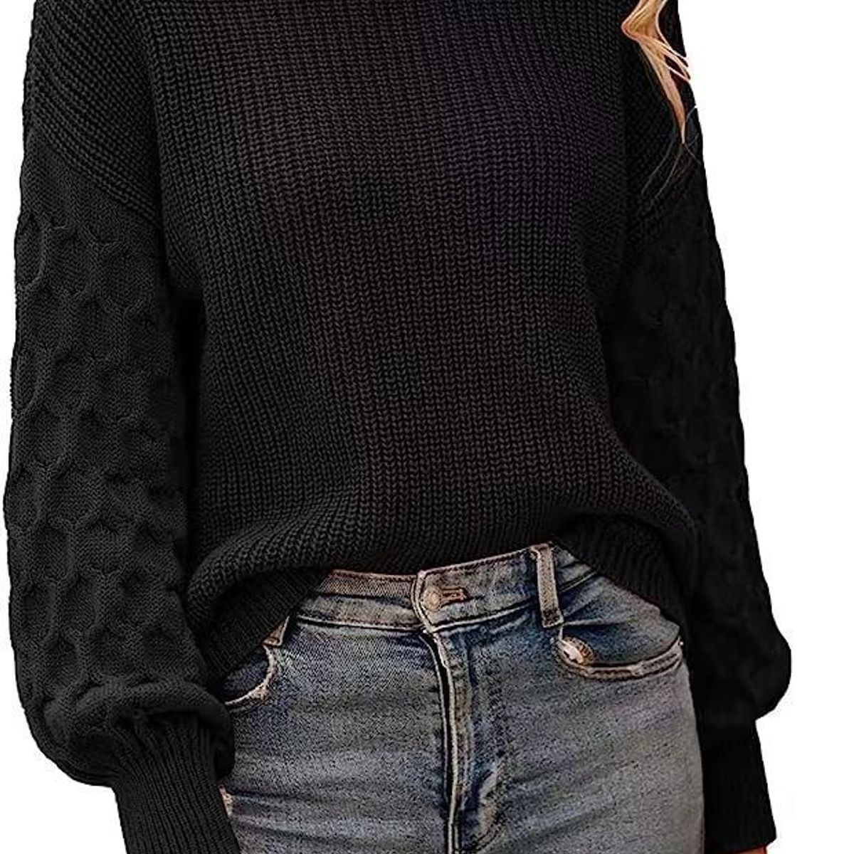 BLWOENS - Suéter de punto para Mujer -Negro