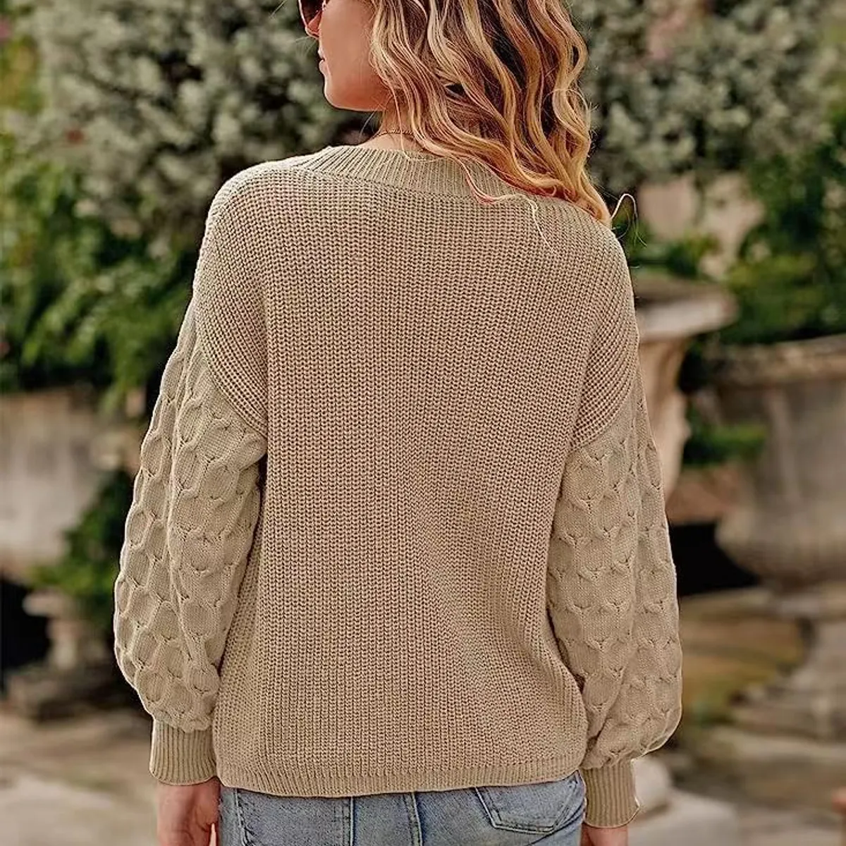 BLWOENS - Suéter Blwoens Beige - Manga Larga Y Fit Slouchy