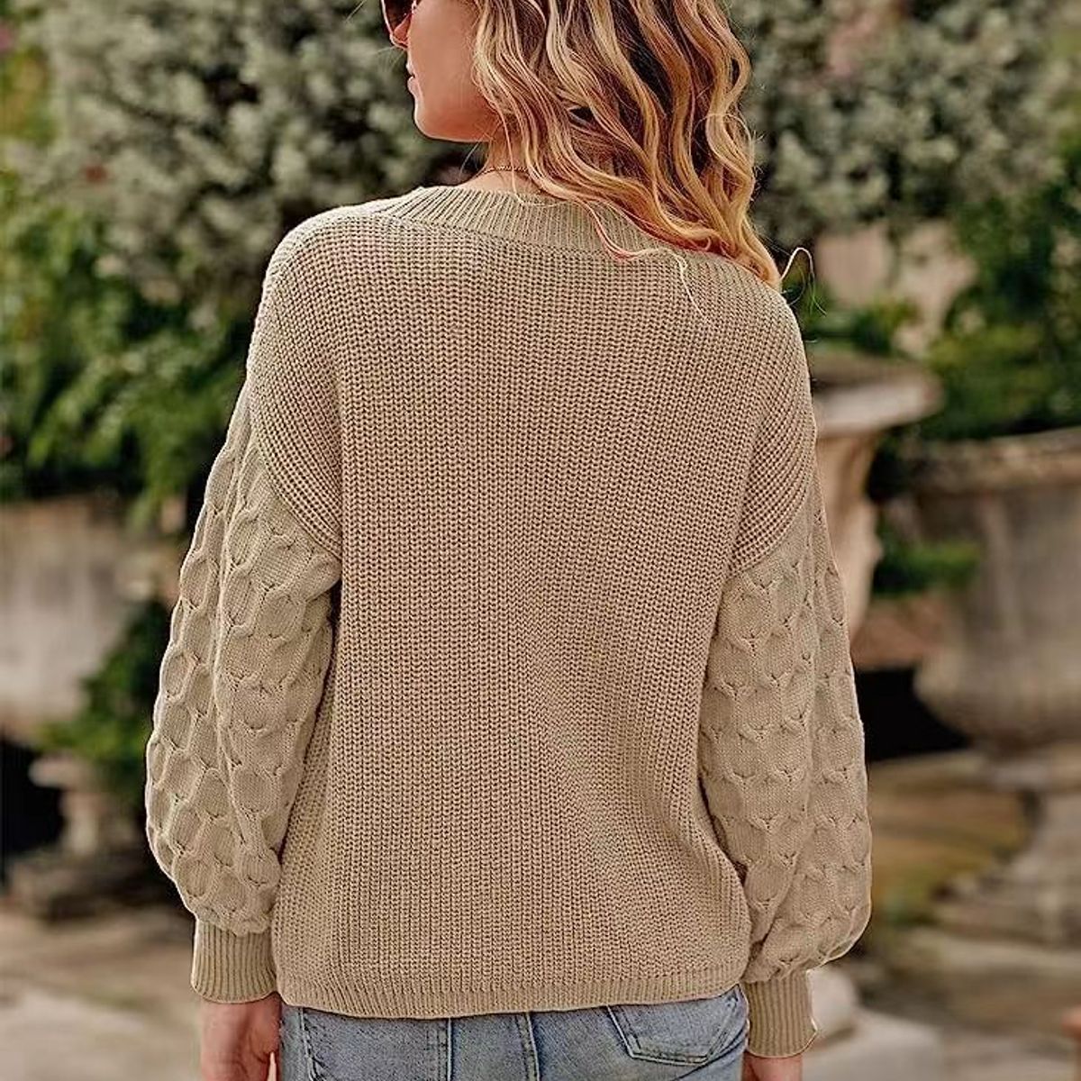 BLWOENS - Suéter Blwoens Beige - Manga Larga Y Fit Slouchy