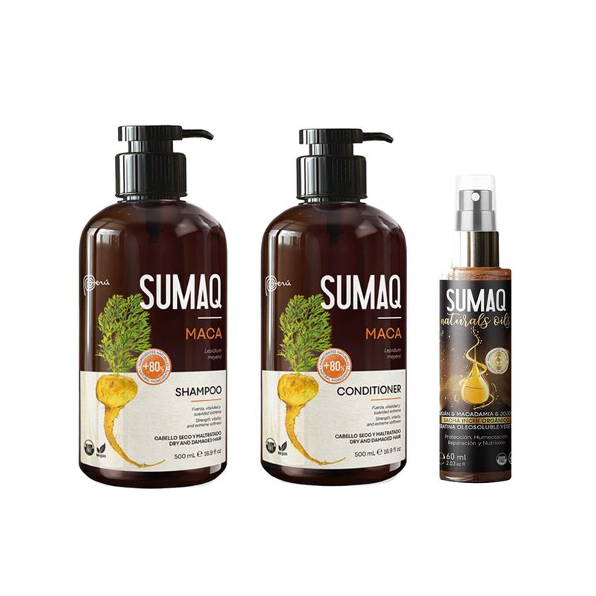 SUMAQ - Shampoo + Acondicionador SUMAQ Maca + Spray Capilar Sacha Inchi