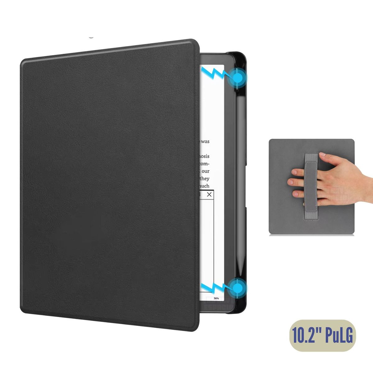 KINDLE - Funda Case Magnética Kindle Scribe Correa De Mano Cuero 10.2 PuLG