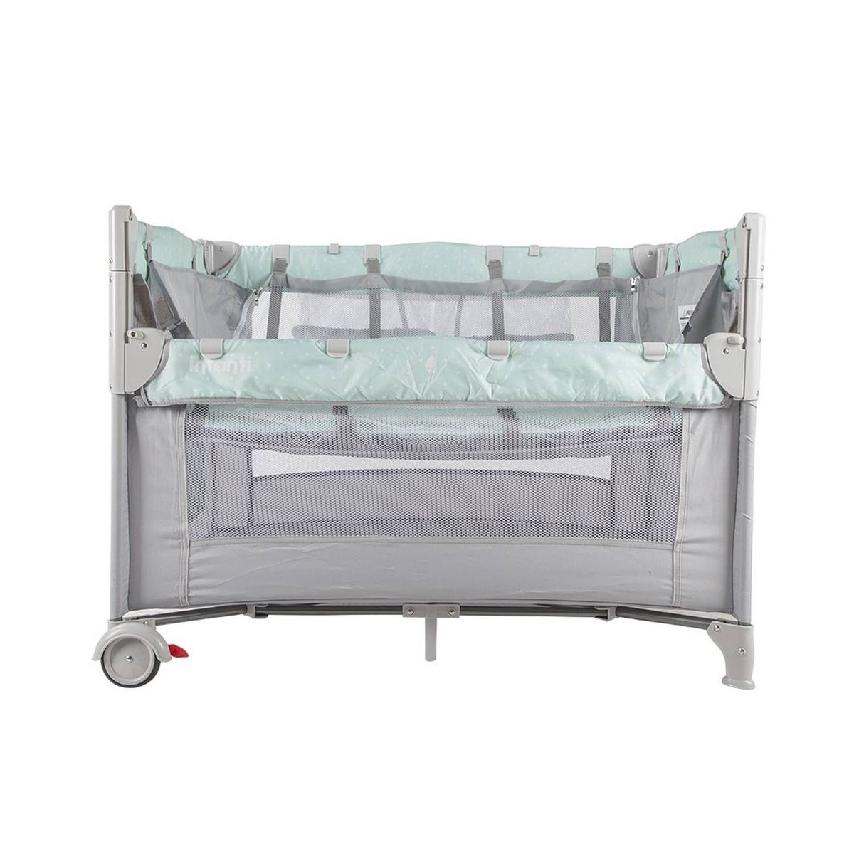 INFANTI - Cuna corral Always TOGETHER Menta Colchón Gris