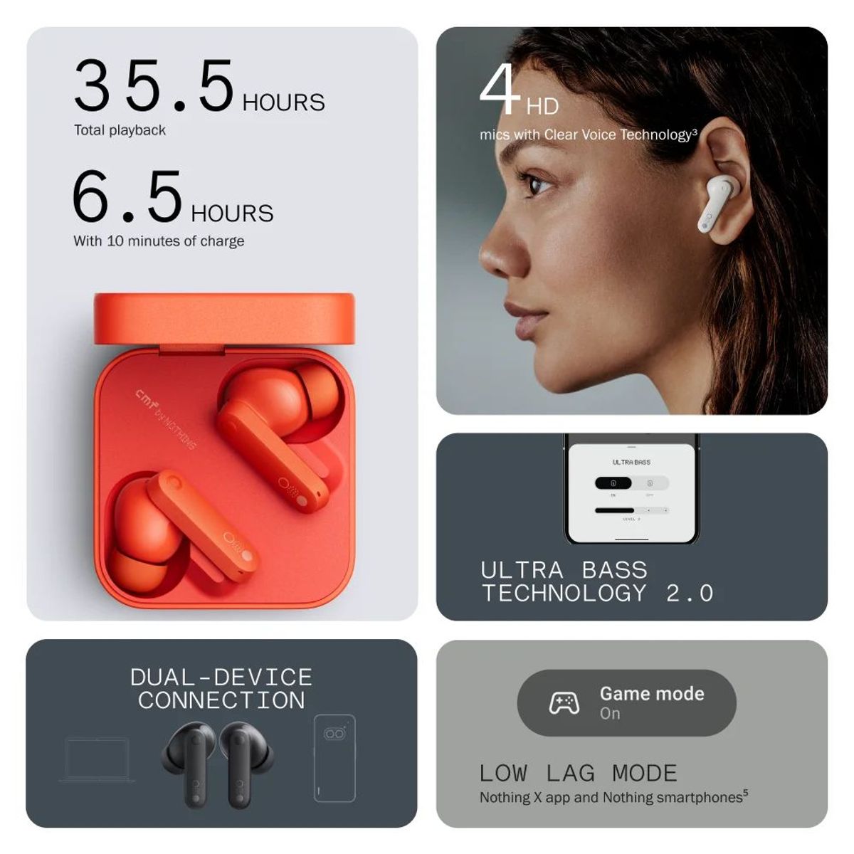 NOTHING - Audífonos CMF By Nothing Buds -naranja