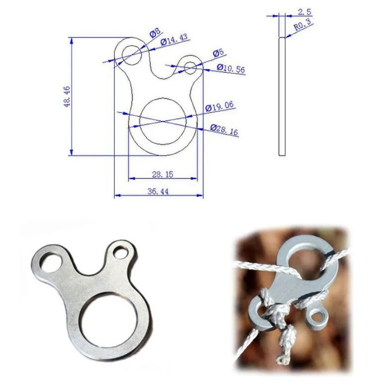 GENERICO - 1 hebilla ACERO para paracord para atado