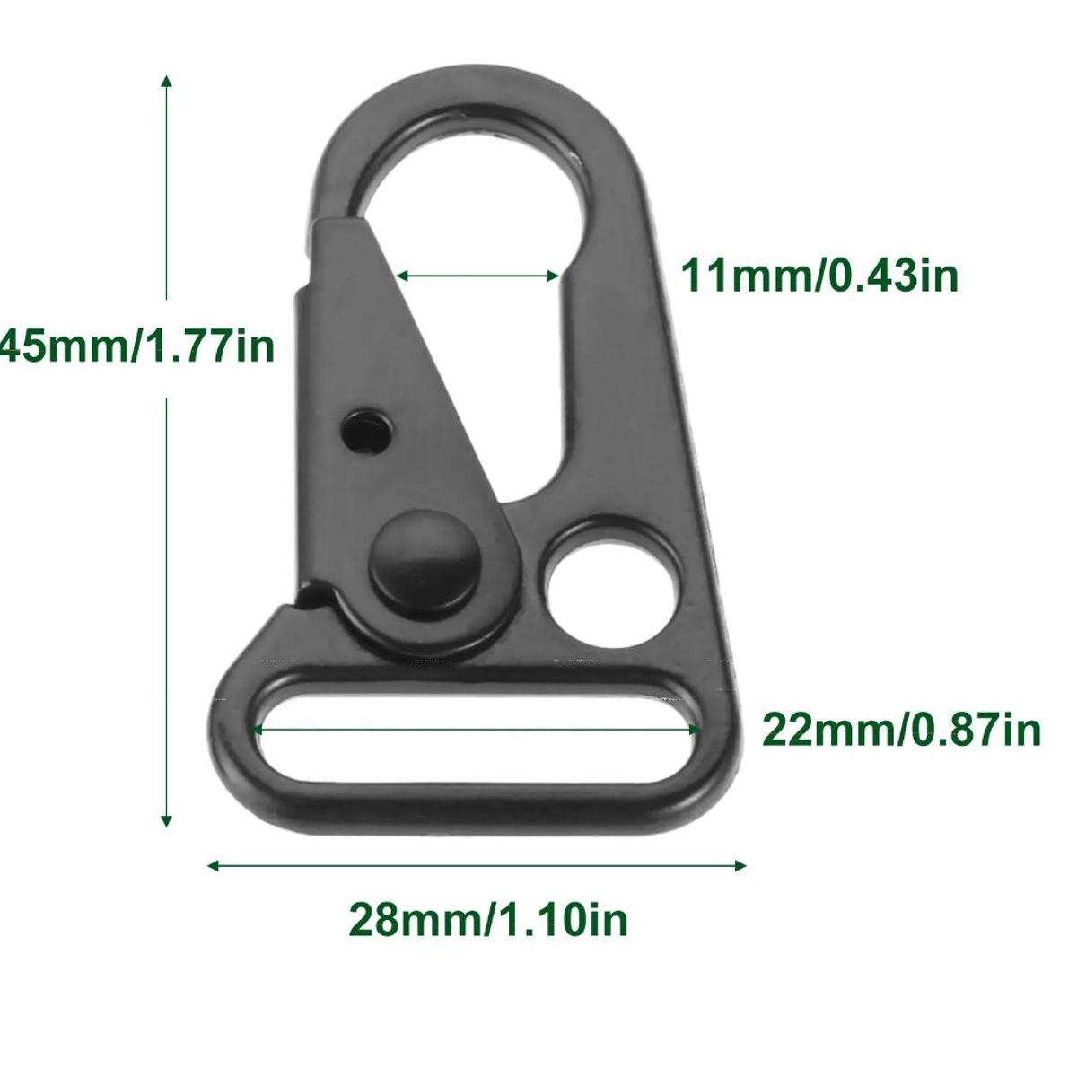 GENERICO - 2 hebilla mosqueton metal para portagali