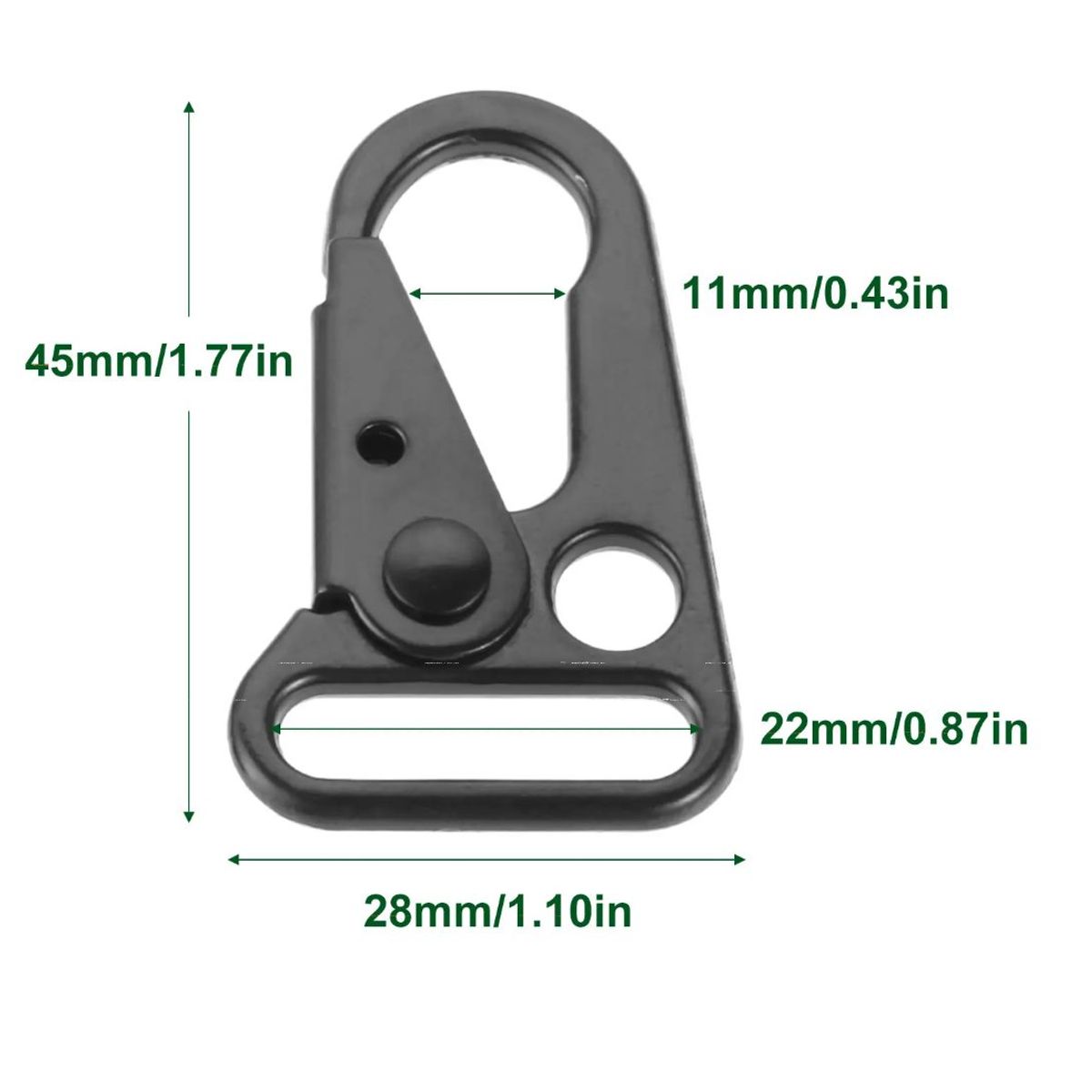 GENERICO - 2 hebilla mosqueton metal para portagali