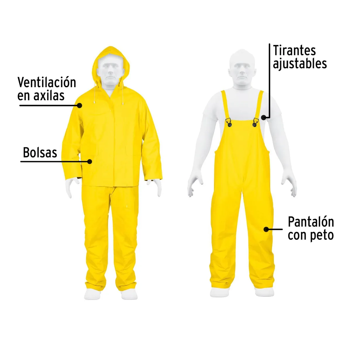 TRUPER - Conjunto impermeable doble capa talla M
