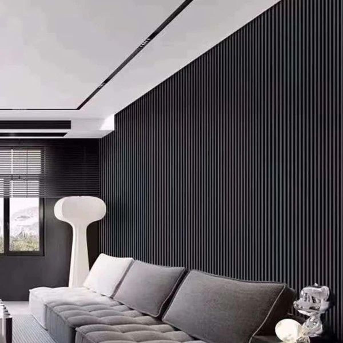 GENERICO - WallPanel Brushed Black 290 cm x 16 cm