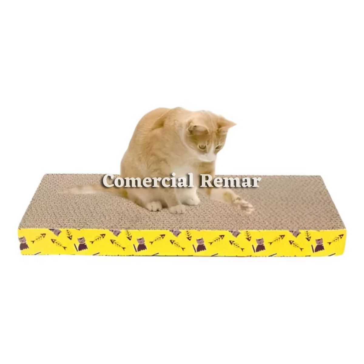 GENERICO - Rascador de Cartón Para Gatos Rectangular con Catnip