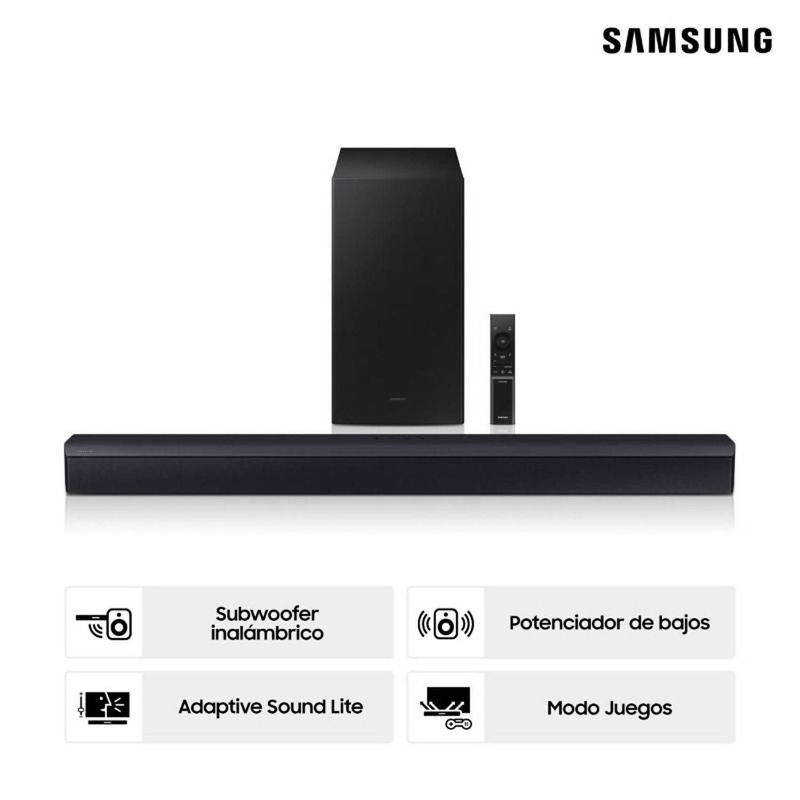 SAMSUNG - Soundbar Samsung 300W inalámbrico Bluetooth 2.1 CH HW-C450- Negro