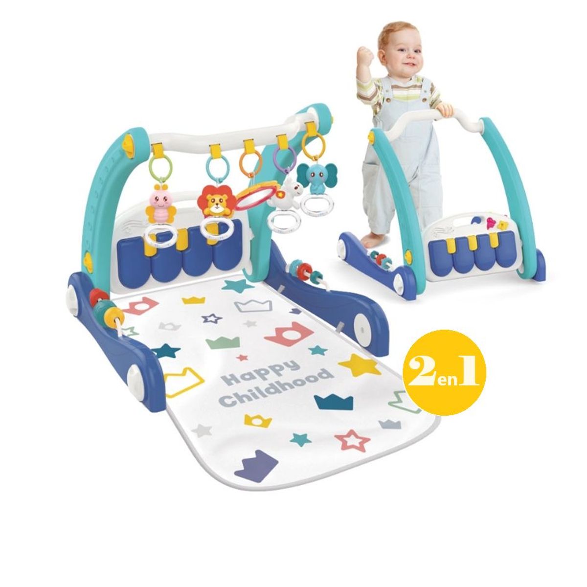 GENERICO - GIMNASIO Y CAMINADOR MULTIFUNCIONAL DIDACTICO PARA BEBE 2EN1