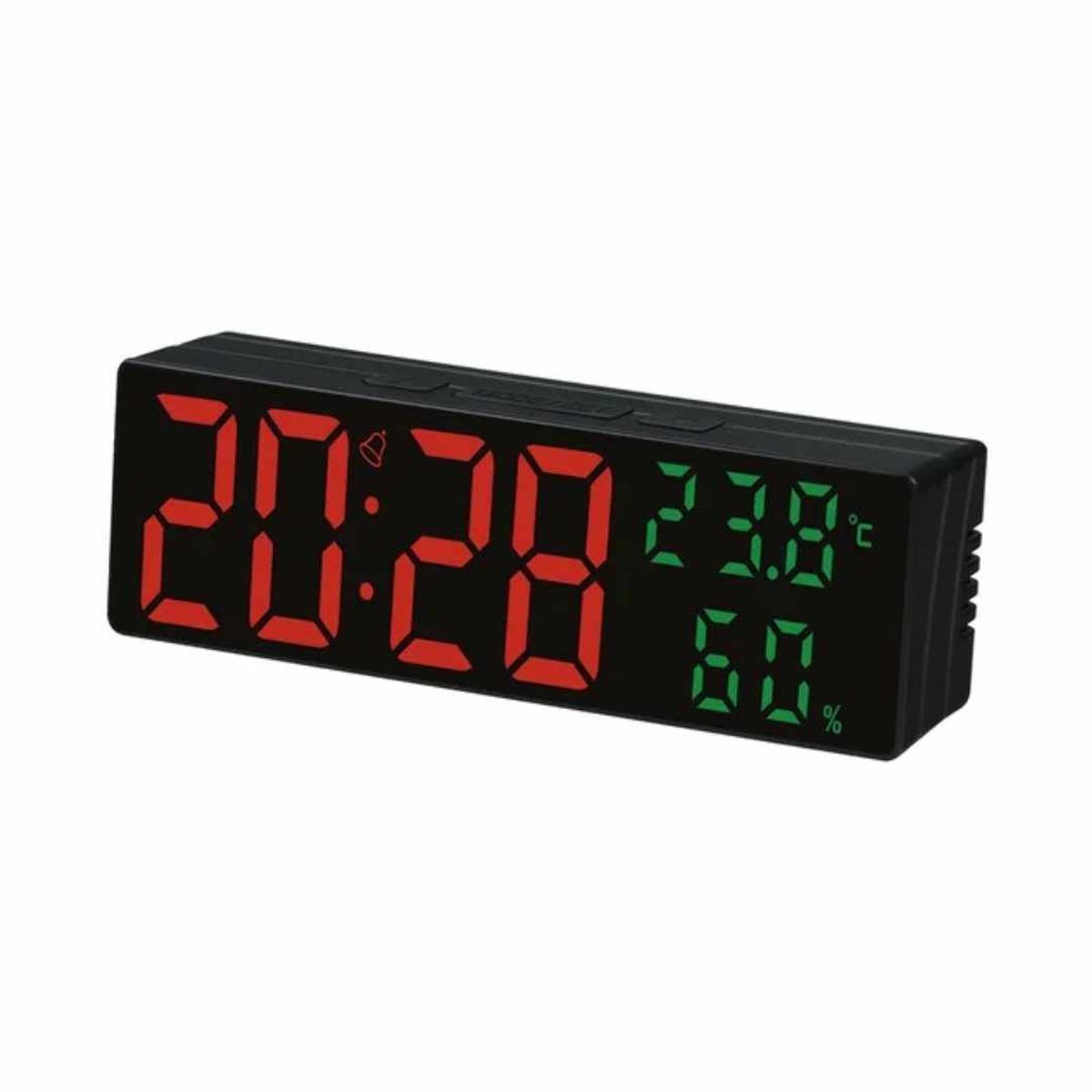 GENERICO - Reloj Despertador Grande 25cm Control de Temperatura y Humedad Hogar
