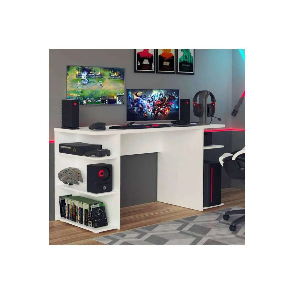 VENTITAS HOME - Escritorio Gamer Legend Ventitas Home Blanco