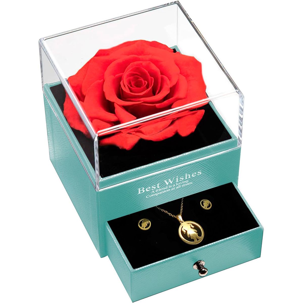 GENERICO - Mini Joyero De Presentación - 1 Compartimento - Rosa Eterna