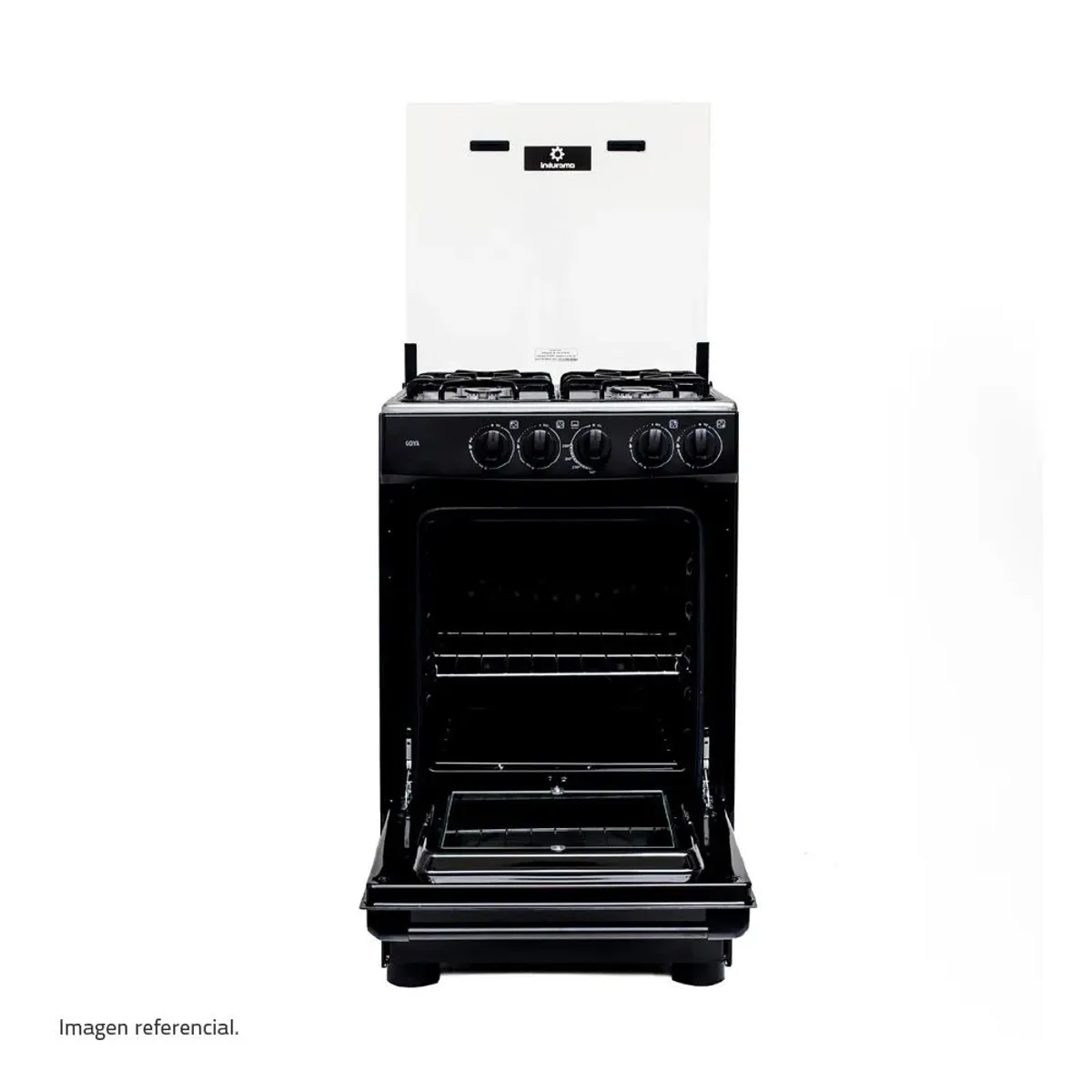 INDURAMA - Cocina Indurama Goya 4 Hornillas Negra